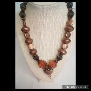 Gold and Bronze Heart Shape Necklace